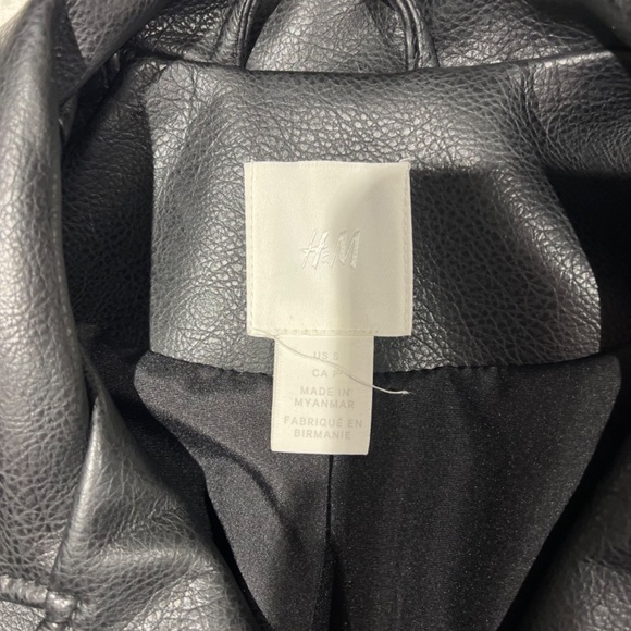 H&M Moto Jacket Black S Faux Leather - Picture 2 of 3